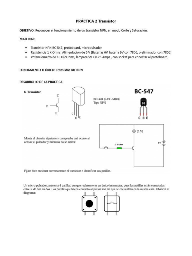 Práctica 2 Transistor | PDF