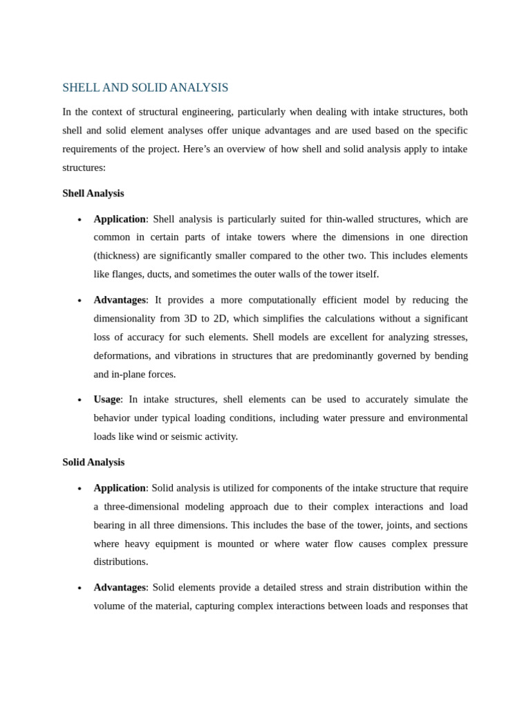 Solid and Shell Aanalysis of Intake Tower | PDF | Stress (Mechanics ...