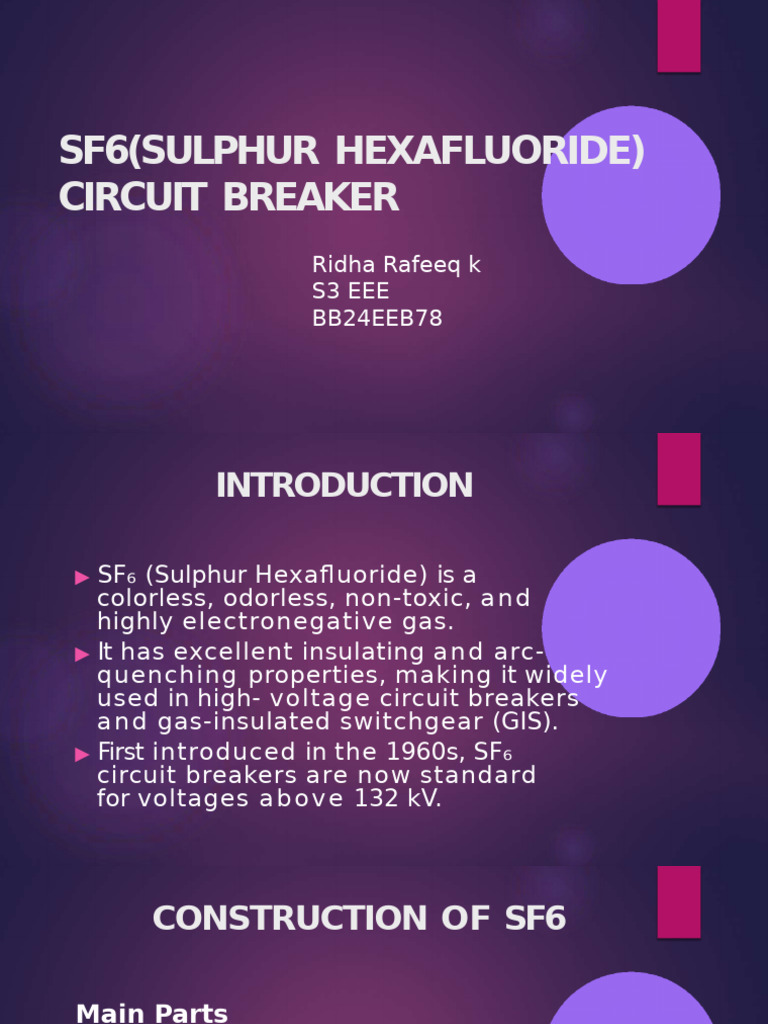 SF6 in High-Voltage Circuit Breakers | PDF | Electric Arc | Electrical ...