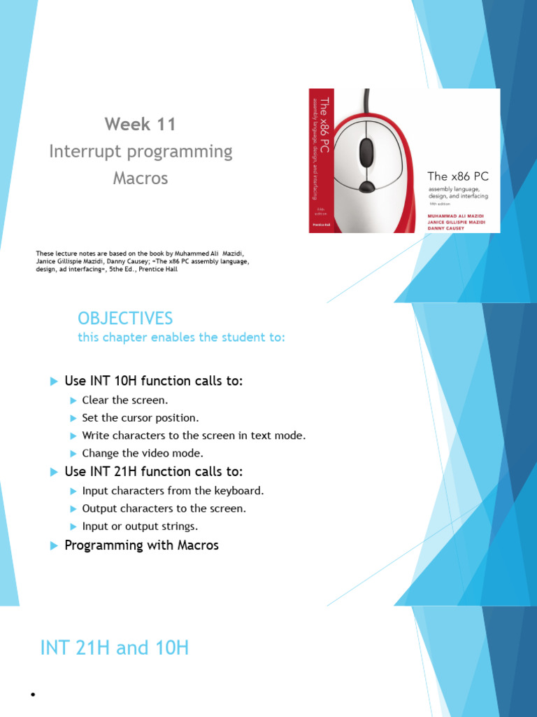 x86 Assembly: INT 10H & 21H Functions | PDF | Computing | Computer ...