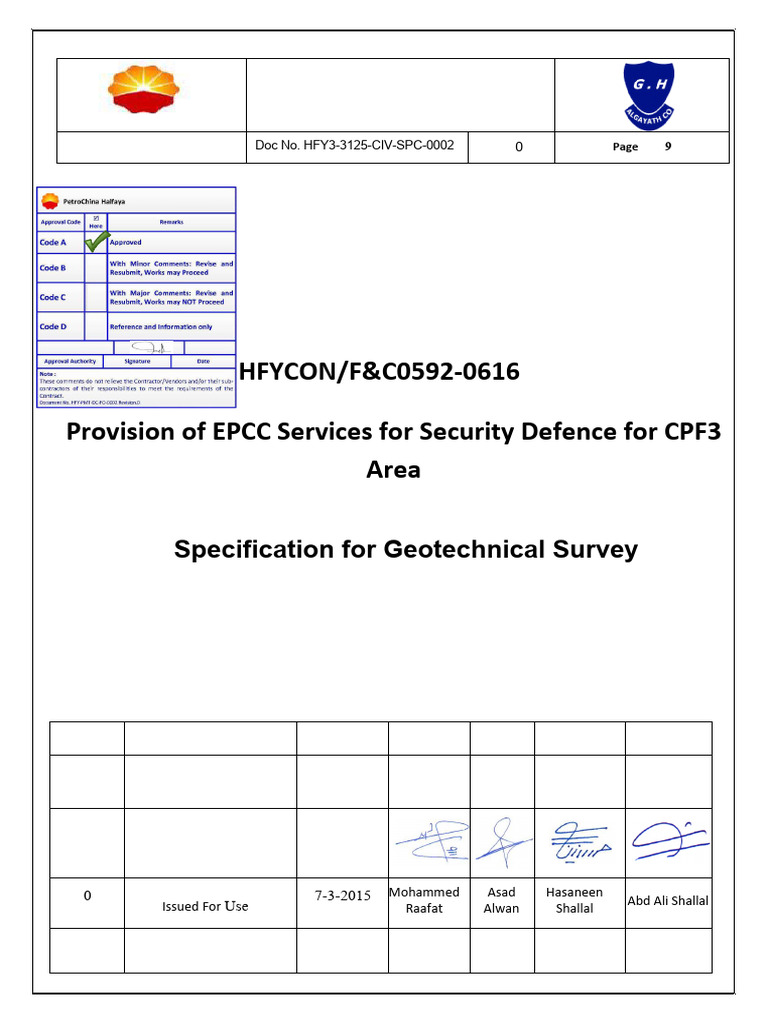 Halfaya Project Geotechnical Survey Design | PDF
