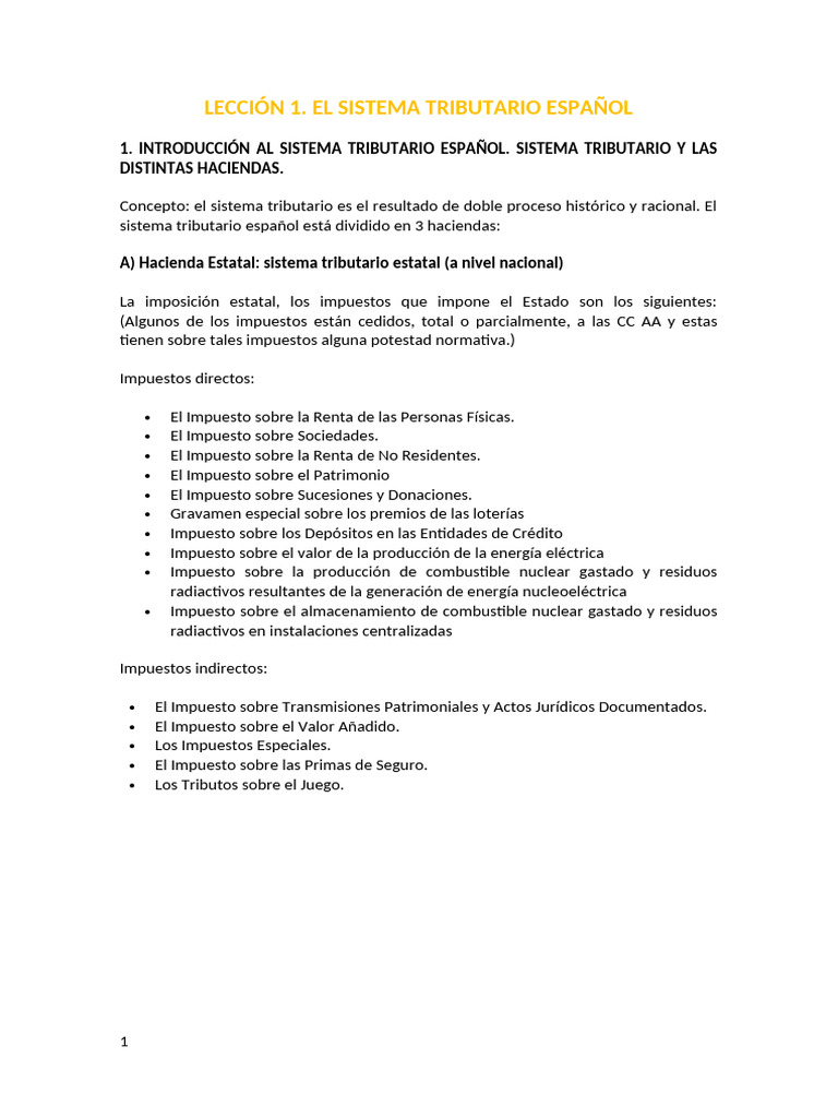 Sistema Tributario Español: Estructura y Tipos | PDF | Impuestos