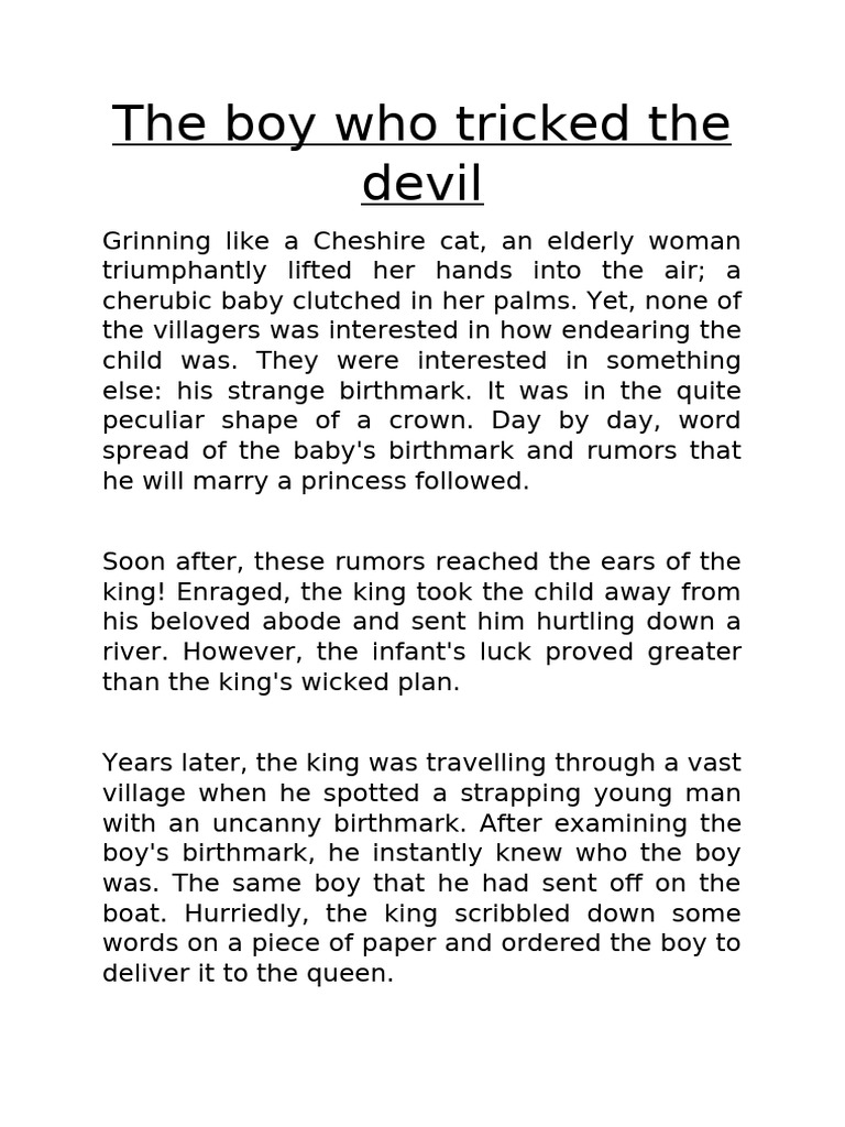 The Boy Who Outsmarted the Devil | PDF | Traditional Stories | Fairy Tales