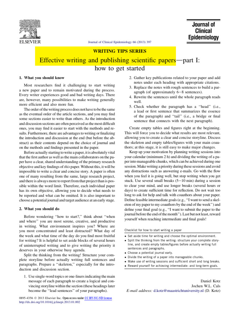 Tips for Writing Scientific Papers | PDF | Abstract (Summary) | P Value