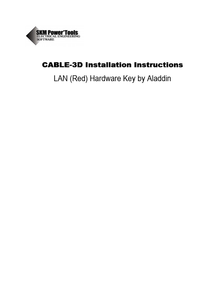 CABLE-3D Hardware Key Installation Guide | PDF | Button (Computing ...