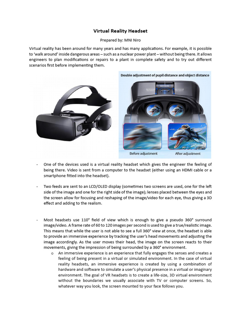 Virtual Reality Headset | PDF | Virtual Reality | Computer Graphics