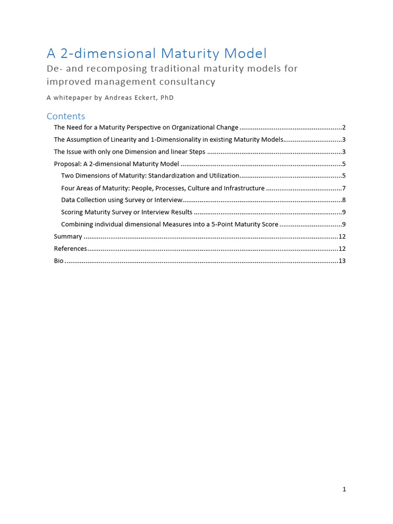 2-Dimensional Maturity Model for Change | PDF | Performance Indicator ...