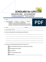 Scholars For Life Application Form 2012