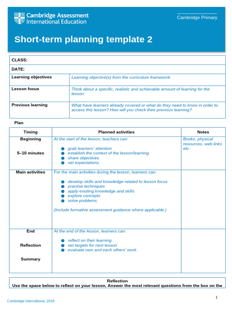 Short-Term Lesson Planning Guide | PDF | Learning | Procedural Knowledge