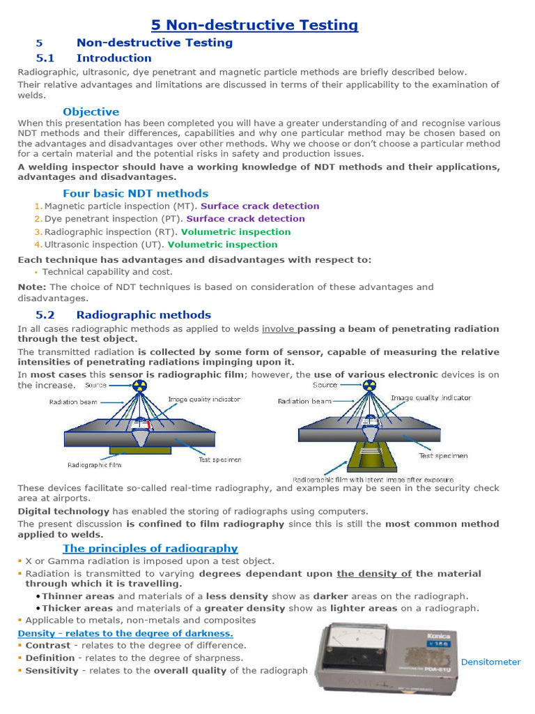 Non-Destructive Testing Methods Overview | PDF | Nondestructive Testing ...