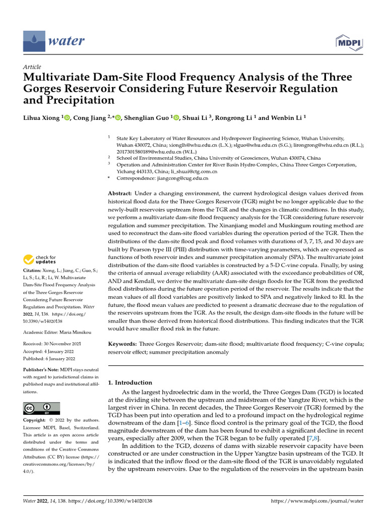 03 - Multivariate Dam-Site Flood Frequency Analysis of The Three | PDF ...