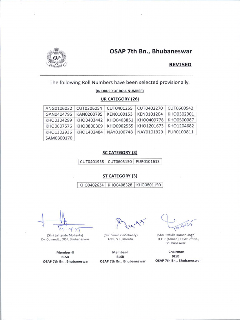 OSAP 7th BN., Bhubaneswar | PDF