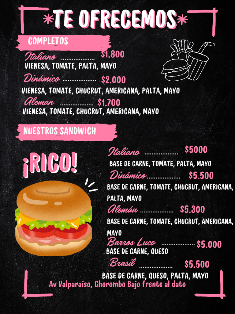Menú Cafetería Ilustrado Rosa y Negro - 20250915 - 095946 - 0000 | PDF