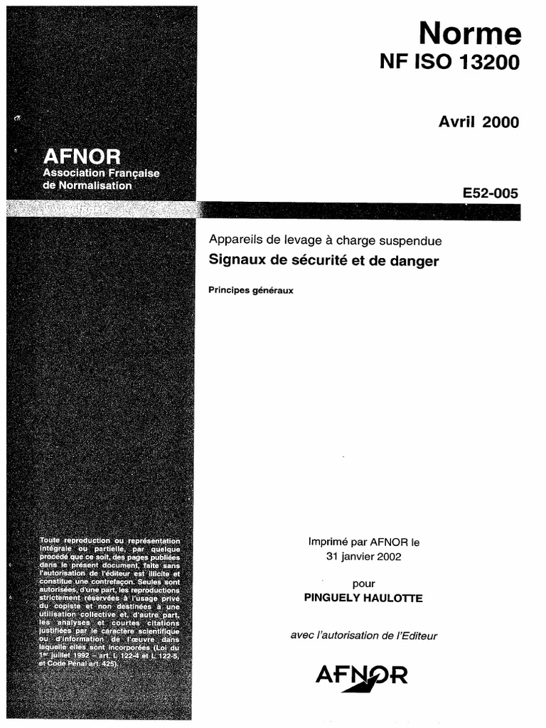 NF Iso 13200 (1995) (F) | PDF