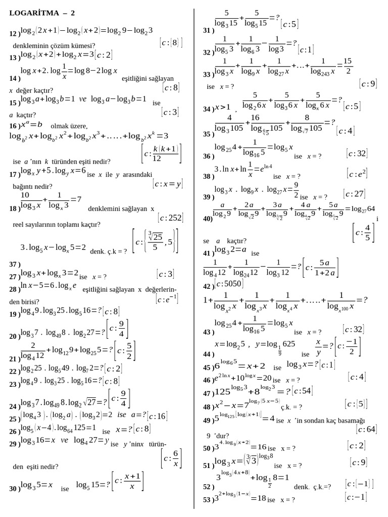 Logari̇tma 2 | PDF