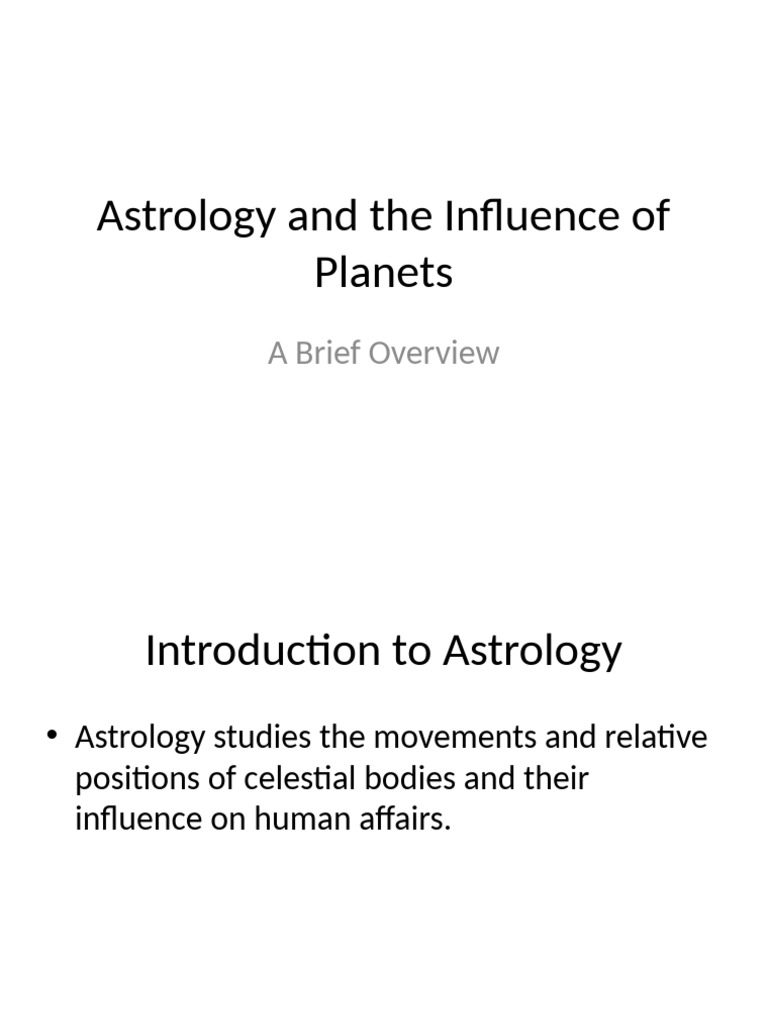 Astrology and Planetary Influence | PDF