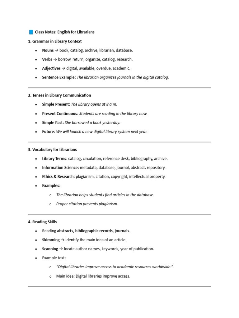 English Skills for Librarians | PDF | Libraries | Digital Library