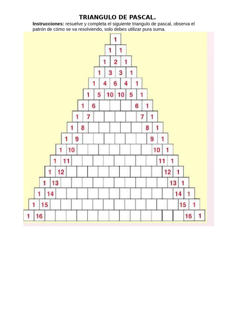 Triangulo de Pascal | PDF