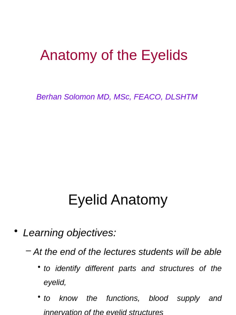 Eyelid Anatomy and Function Overview | PDF | Epithelium | Human Anatomy
