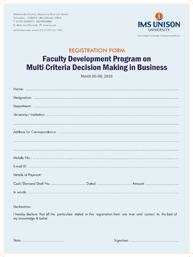 Reg Form FDPMGT | PDF