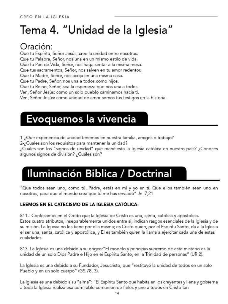 Creo en La Iglesia Tema 4 | PDF | Cristo (título) | Iglesia Católica