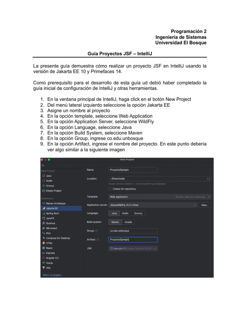 Guía para Proyectos JSF en IntelliJ | PDF | Bases de datos | SQL