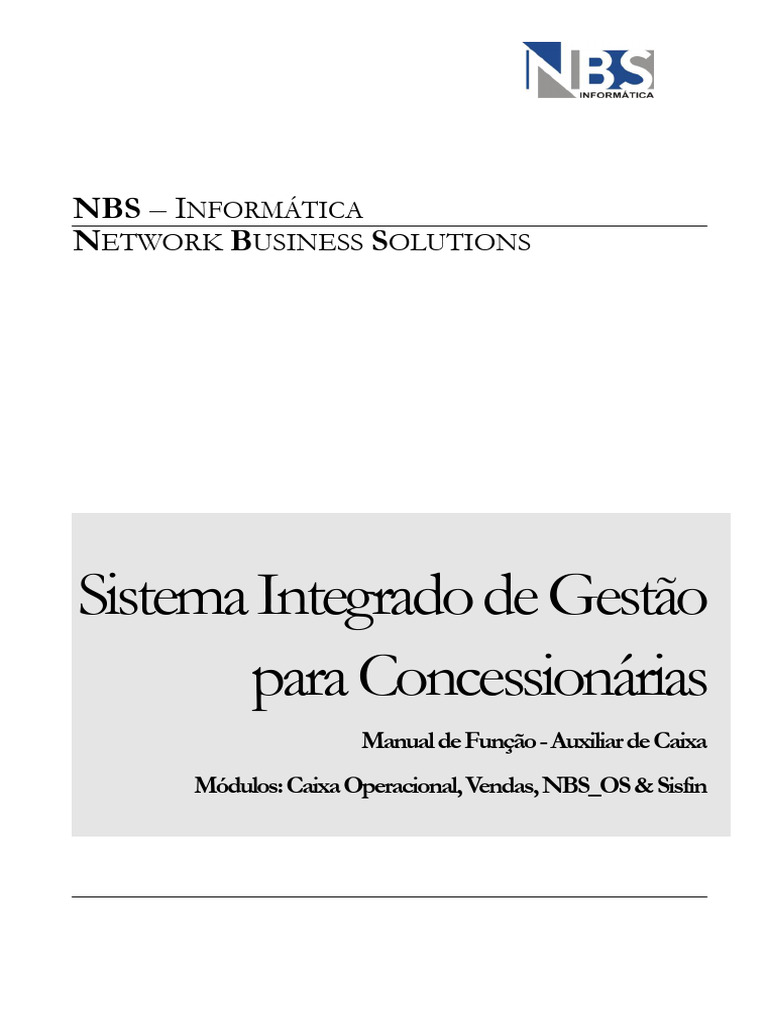 Manual do Auxiliar de Caixa NBS | PDF | Cartão de crédito | Cheque (banco)