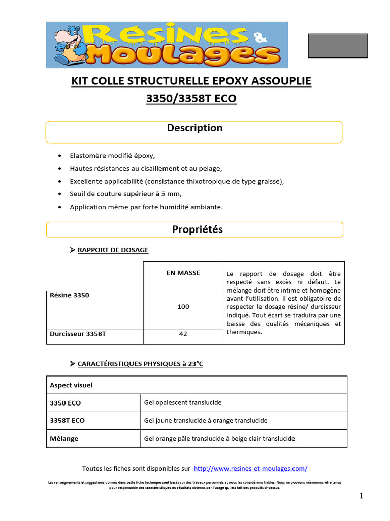 Kit Colle Époxy Souple 3350/3358T | PDF | Époxy | Ingénierie mécanique