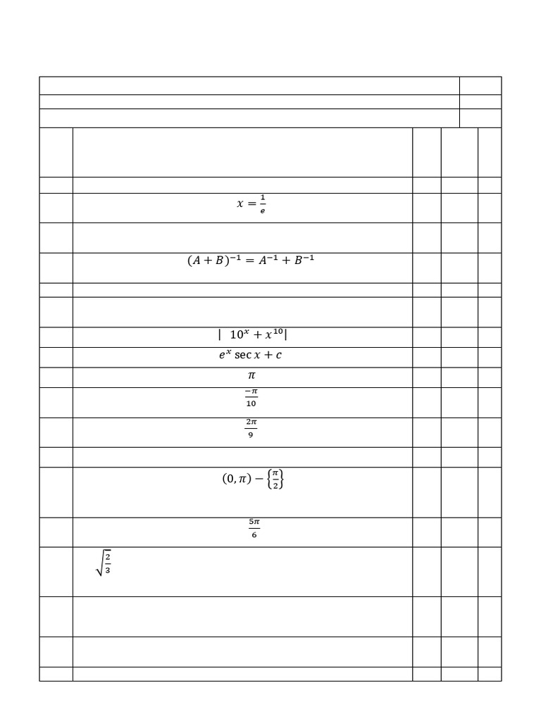 Class 12 Mathematics Half-Yearly Marking Scheme | PDF | Chess Theory ...