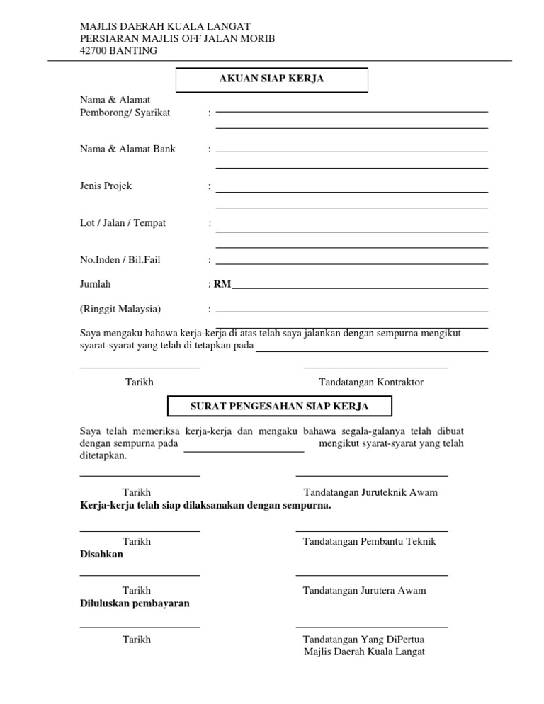 Akuan Siap Kerja Pdf