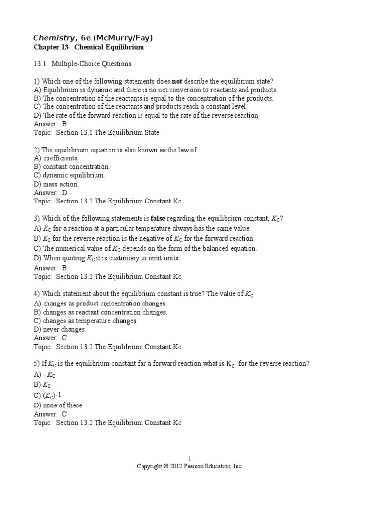 worksheet Equilibrium Constant Worksheet chemical equilibrium worksheet 100 images ap chemistry ch 15 13 test bank catalysis