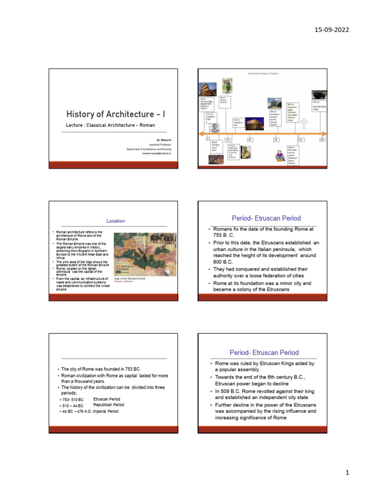 Roman Architecture: Historical Overview | PDF | Column | Ancient Rome
