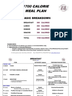 1700 Cal Meal Plan