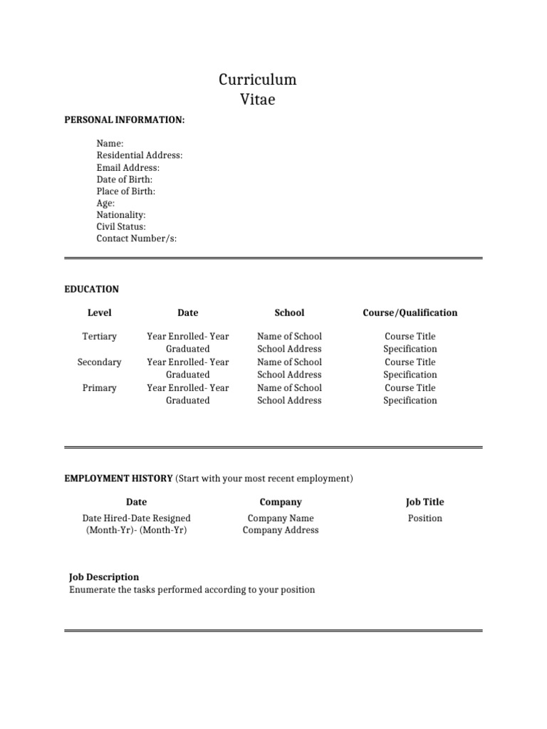 CV FORMAT | PDF
