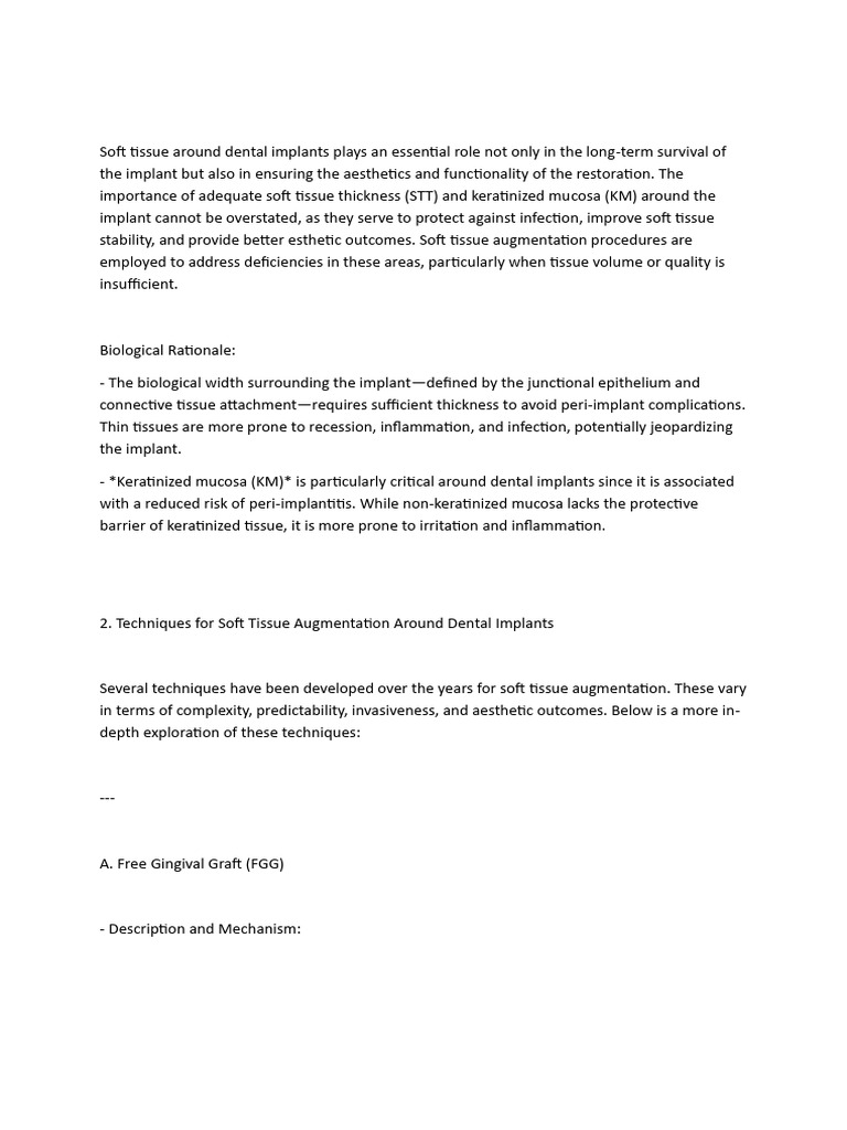 Soft Tissue Augmentation for Dental Implants | PDF | Dental Implant ...