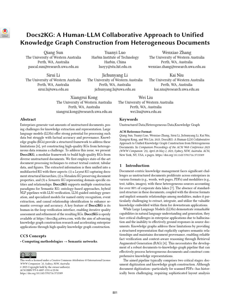 Docs2KG: Unified Knowledge Graphs from Documents | PDF | Ontology ...
