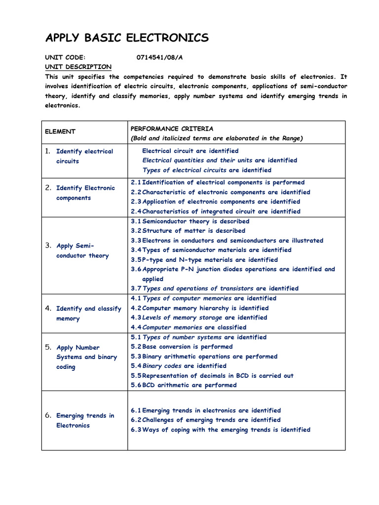 Basic Electronics Skills Overview | PDF | Series And Parallel Circuits ...