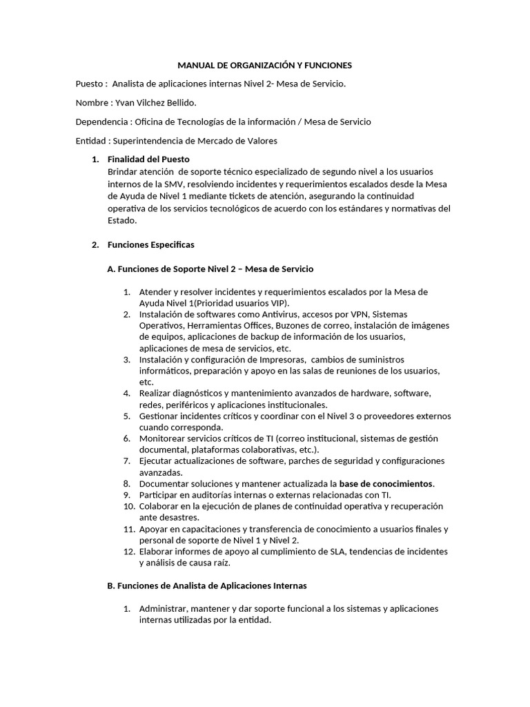 Soporte Técnico Interno SMV: Manual Funciones | PDF | Software ...