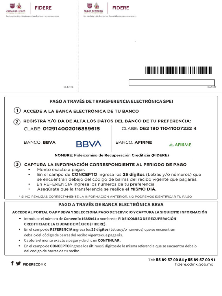 Mensualidad y Condón de Crédito FIDERE | PDF | Bancario | Servicios ...