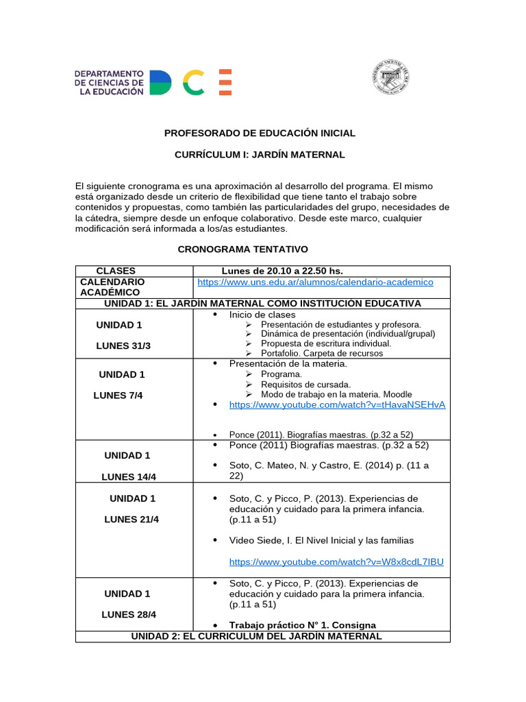 Currículum Jardín Maternal 2023 | PDF | Educación de la primera ...