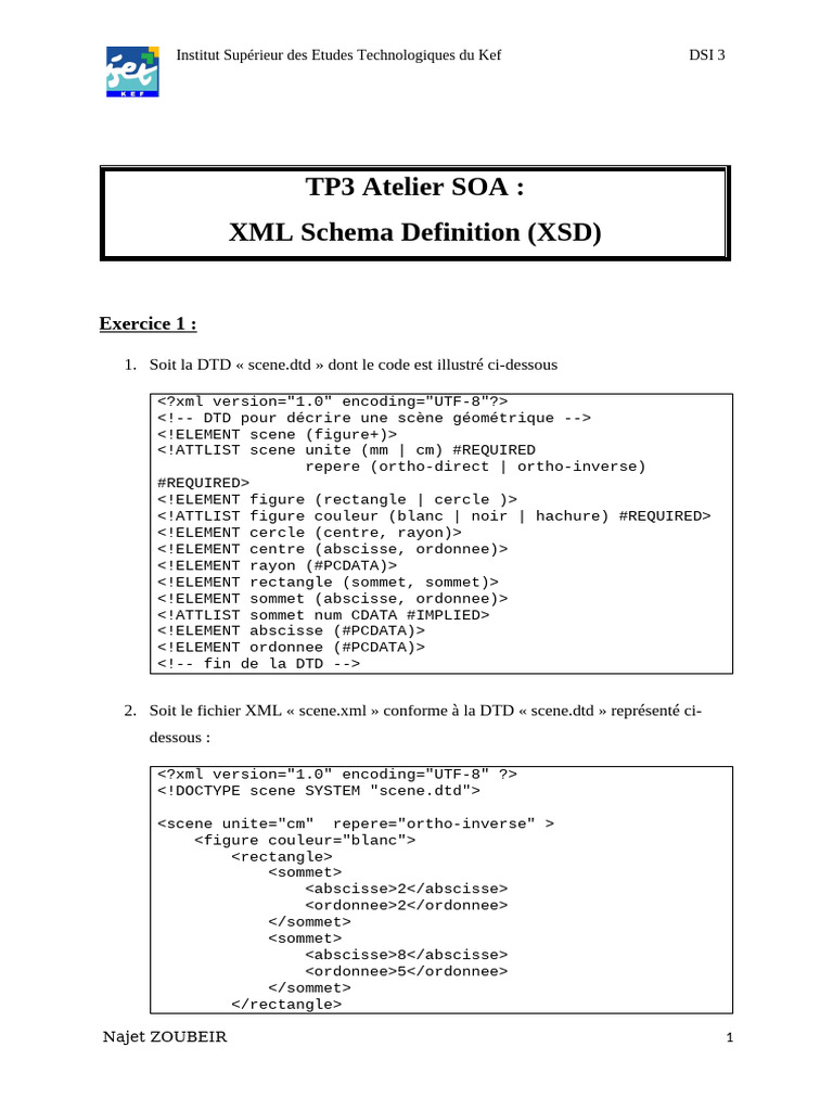 XML Schema and DTD Exercises Guide | PDF | Xml Schema | Computer Standards