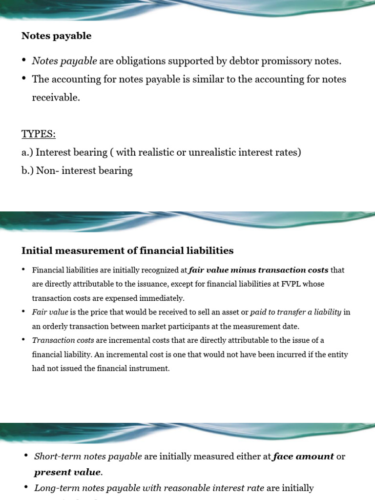 Understanding Notes Payable and Liabilities | PDF | Promissory Note ...