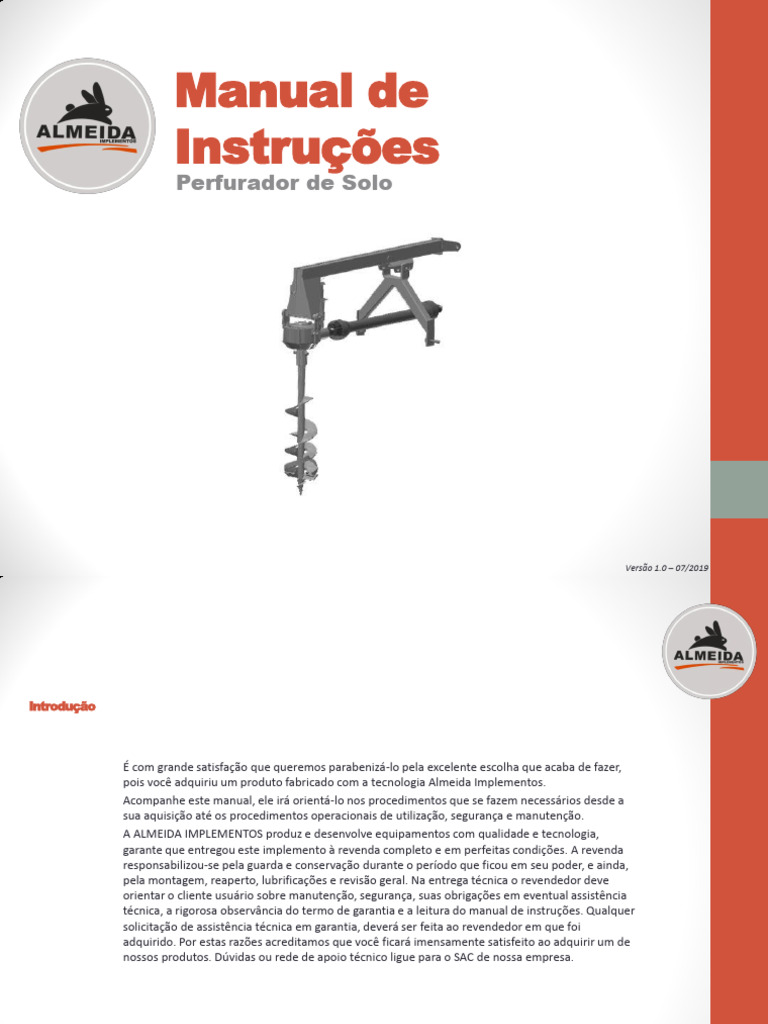 Manual Do Perfurador de Solo 1 | PDF | Trator
