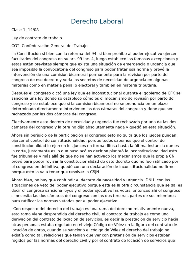 Introducción al Derecho Laboral en Argentina | PDF | Derecho laboral ...