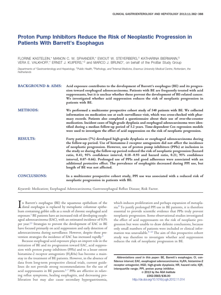 Proton Pump Inhibitors Reduce The Risk of Neoplast | PDF ...