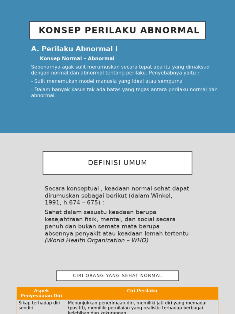 Memahami Perilaku Abnormal dan Penyebabnya | PDF