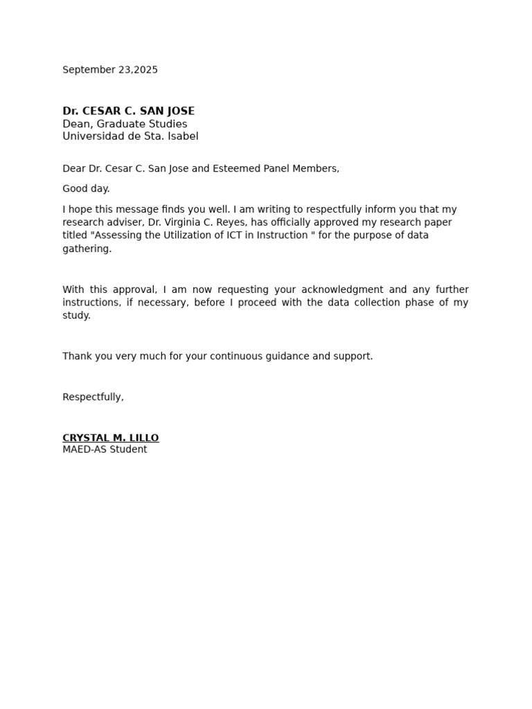Approval Request for Research Data Collection | PDF