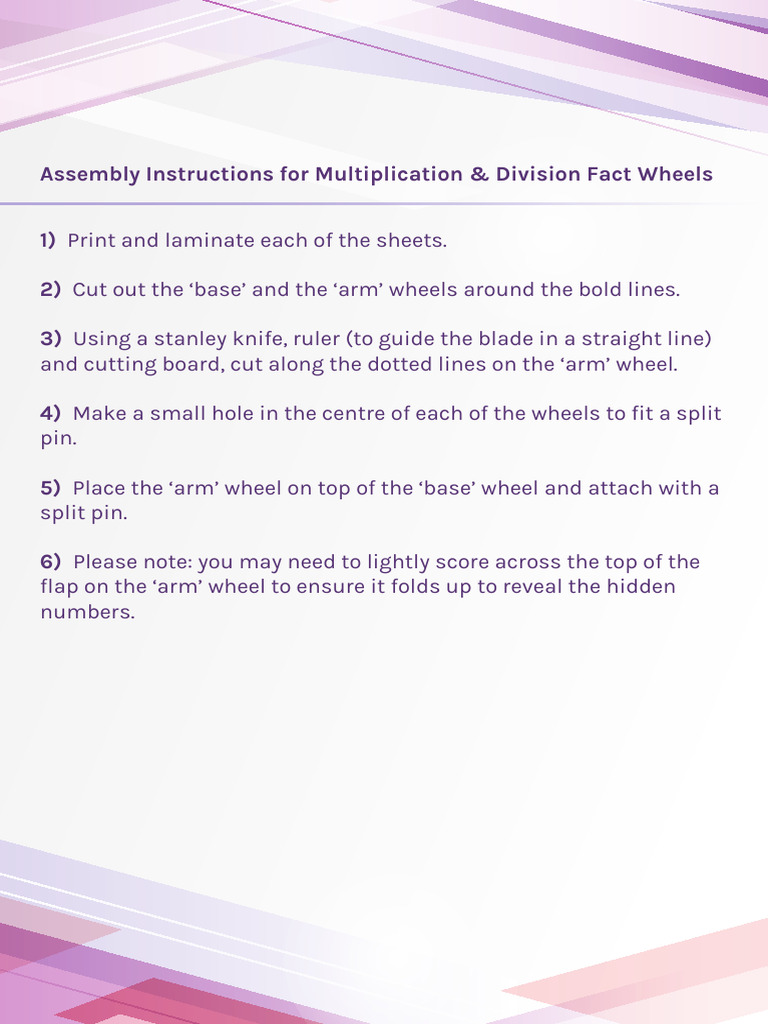 And Cutting Board, Cut Along The Dotted Lines On The Arm' Wheel | PDF ...