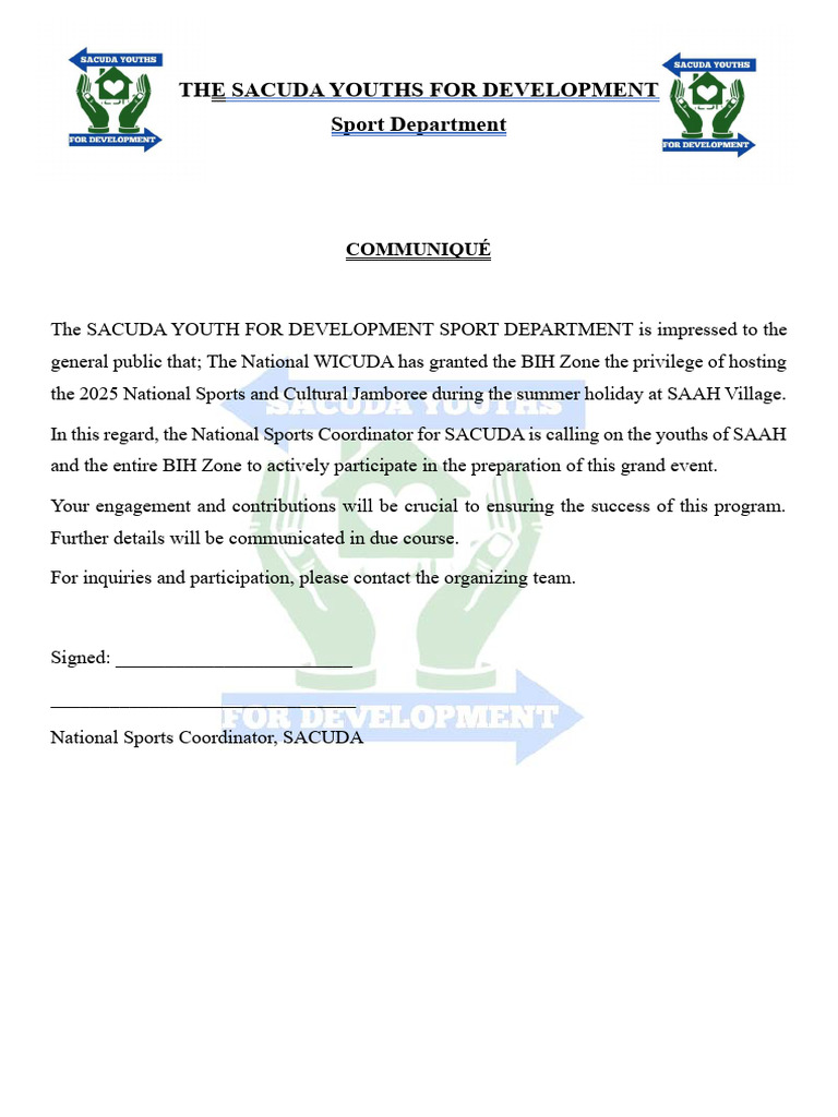 2025 National Sports Jamboree Announcement | PDF