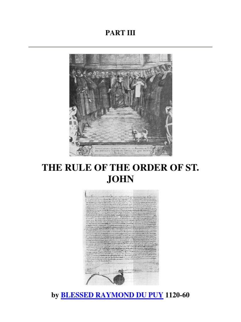 The Rule of Blessed Raymond Du Puy PDF Penance Priest